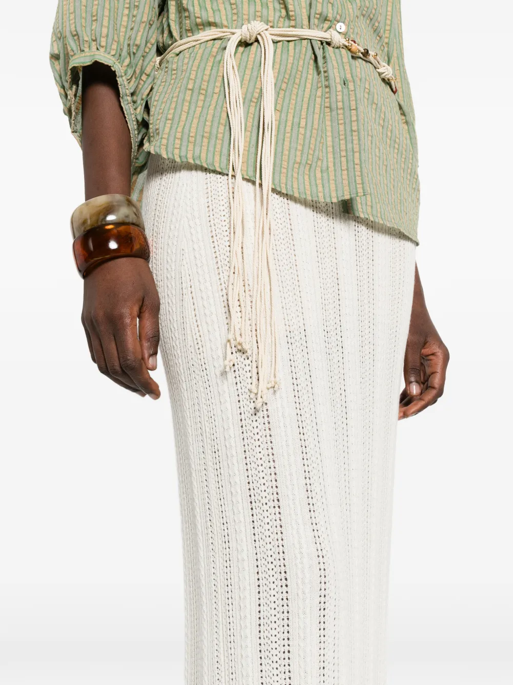BOMPARD Twee Pointelle gebreide rokken Beige