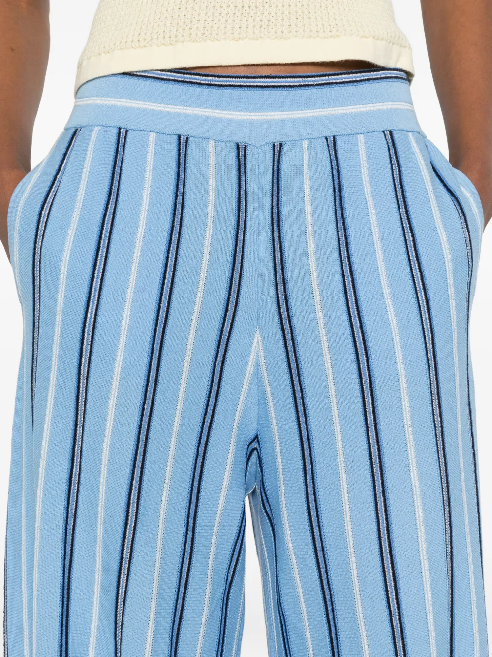 BOMPARD Gestreepte palazzo broek Blauw