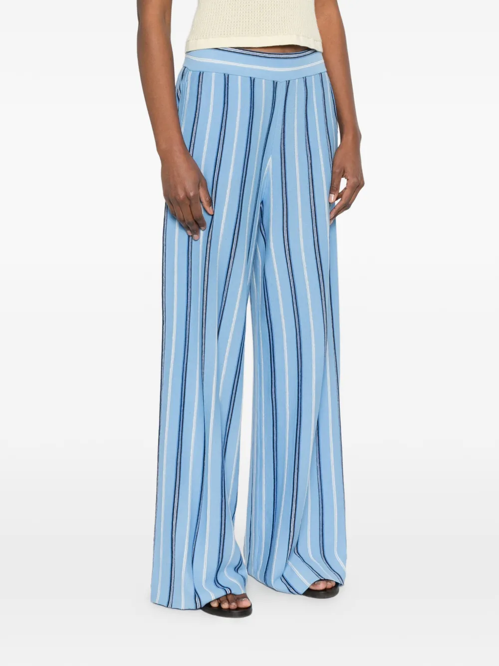  Bompard Striped-pattern Palazzo Pants - Blue 