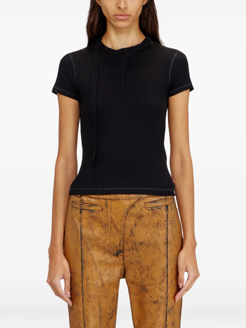  Diesel T-iaras Neck-strap Top - Black 