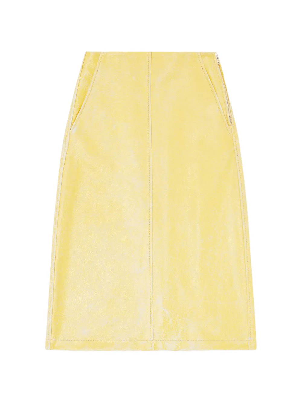 Diesel L-Erina crackled pencil midi skirt - Giallo