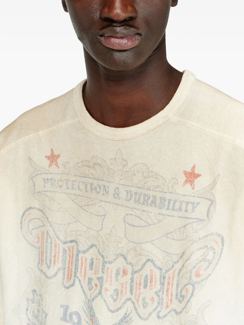 Diesel T-Alecy T-shirt met grafische print Beige
