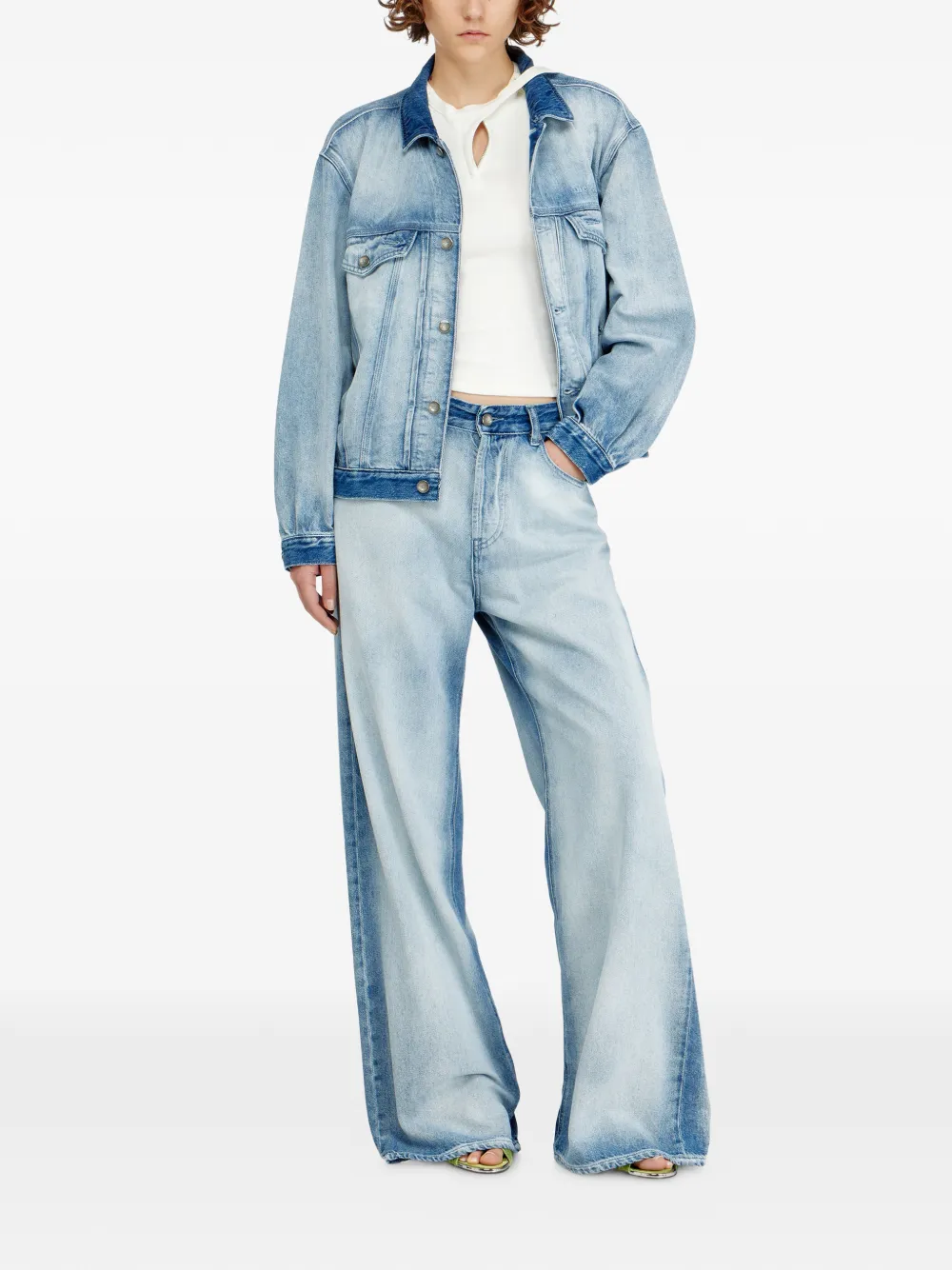 Diesel 1996 D-Sire jeans met wijde pijpen Blauw