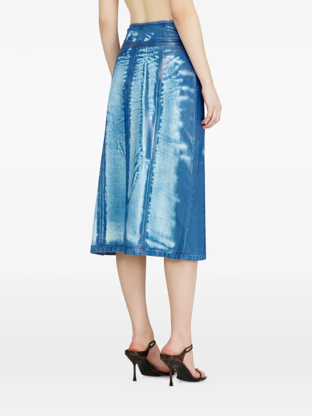Diesel Midi-rok van X-Ray lyocell denim Blauw