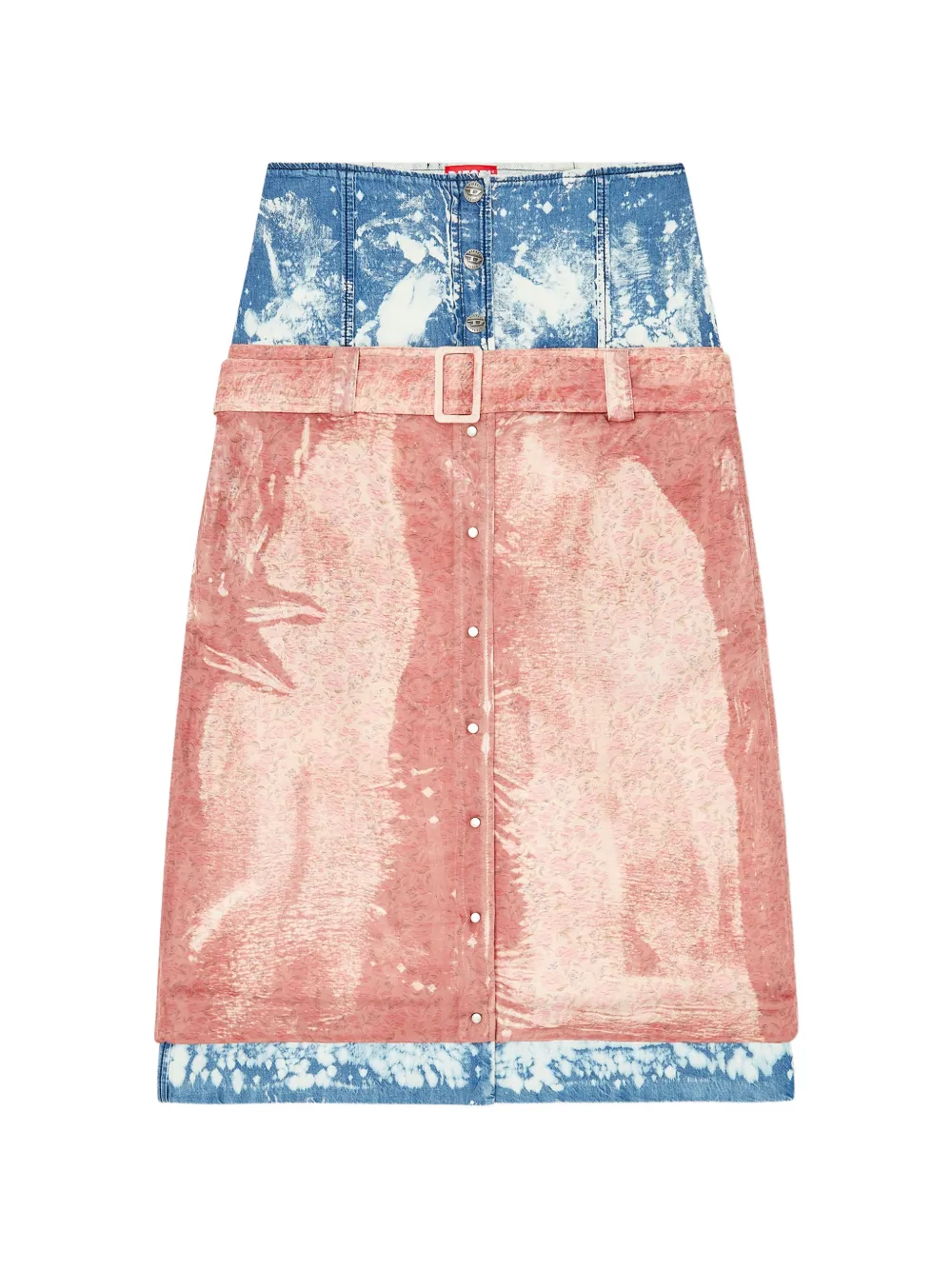 Diesel belted layered midi skirt - Rosa