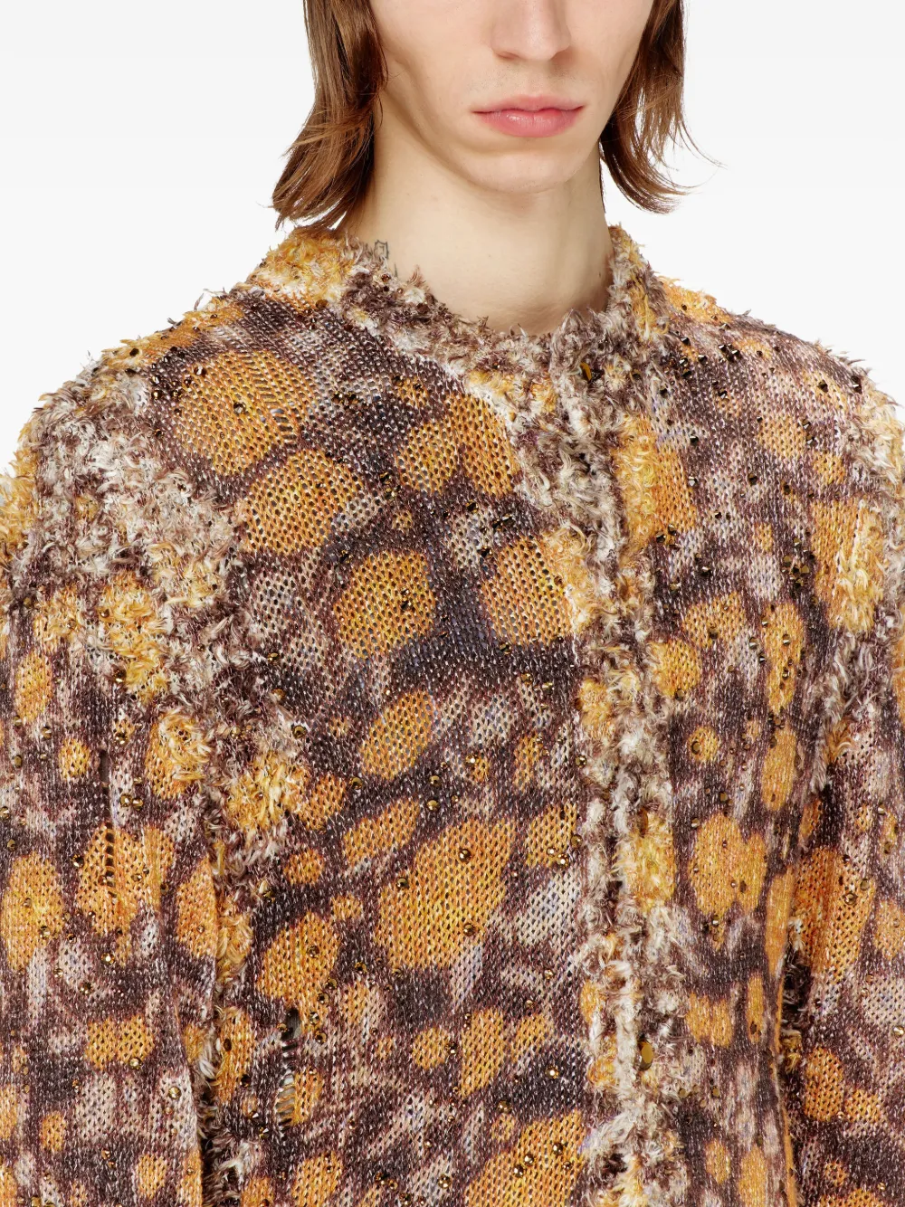 Diesel K-Linnus vest met bloemenpatroon Bruin