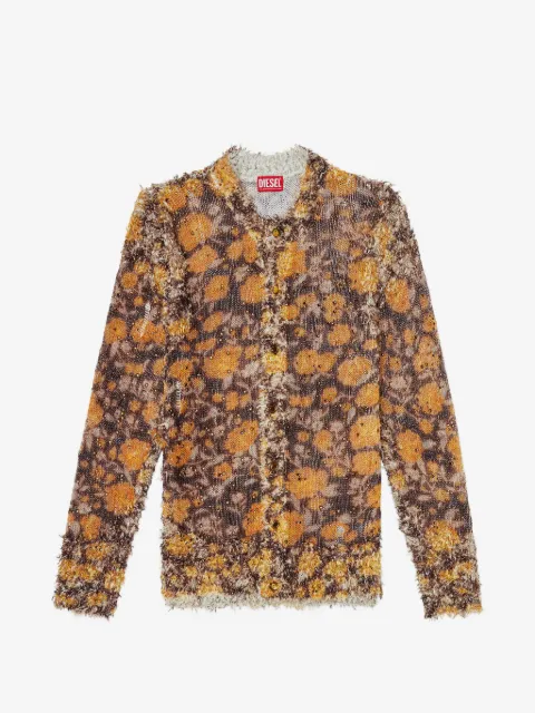 Diesel K-LInnus floral-pattern cardigan
