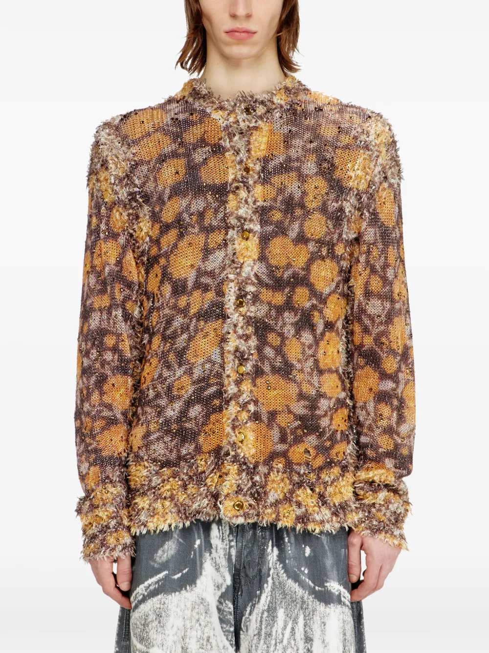  Diesel K-linnus Floral-pattern Cardigan - Brown 