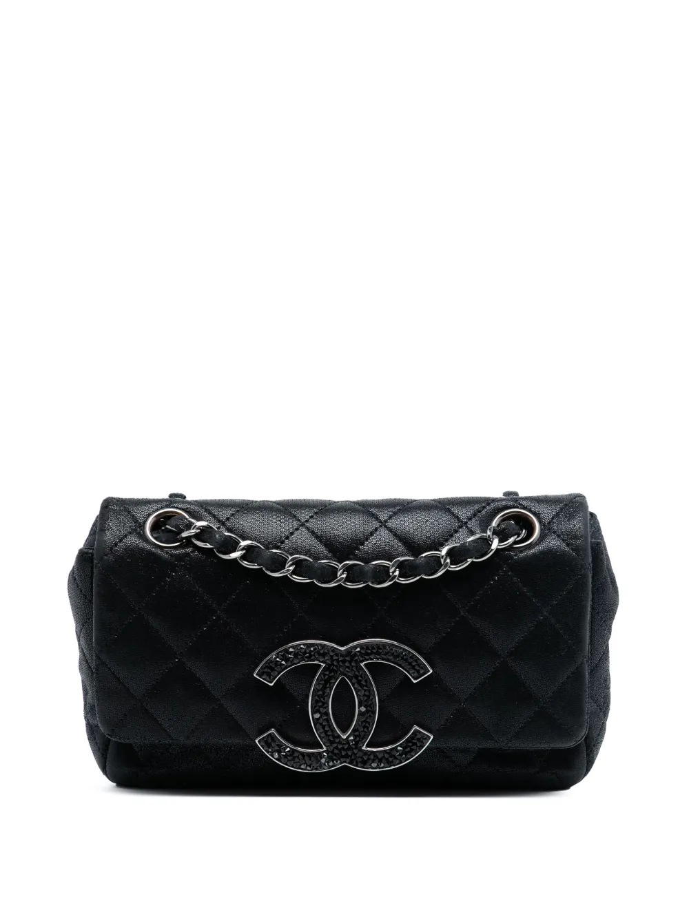 CHANEL Pre-Owned 2011 Iridescent Caviar Crystal CC Wallet On Chain crossbody bag - Nero