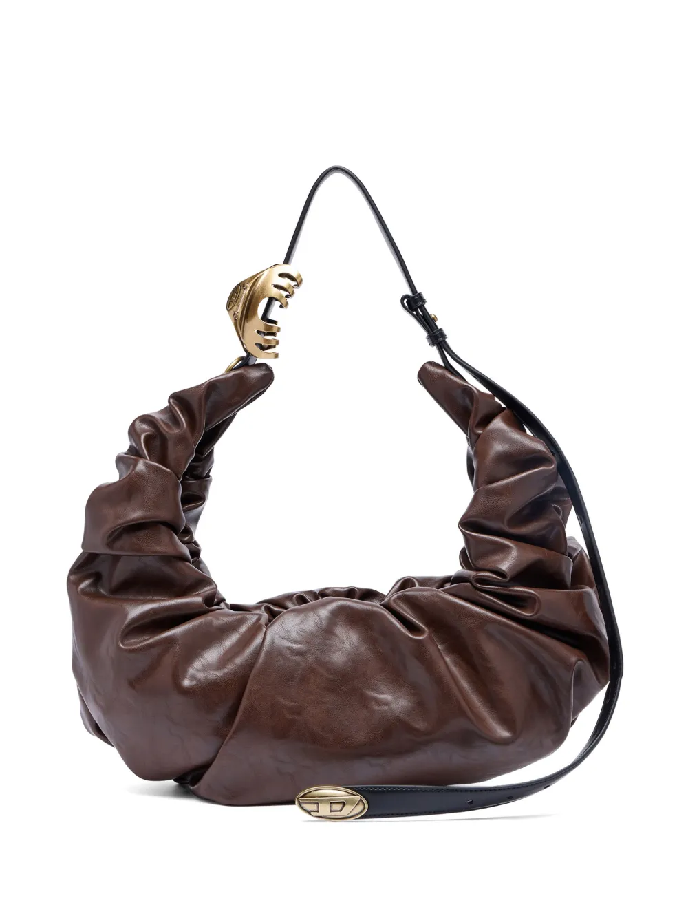 Diesel L Grab-D gathered shoulder bag - Marrone