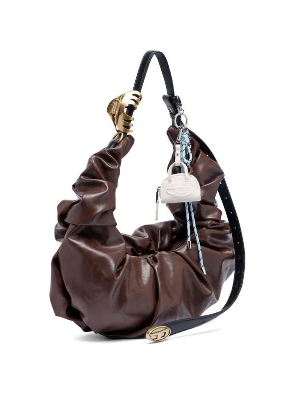 DIESEL ダークブラウン ハンドバッグ Diesel Large Grab-D Gathered Shoulder Bag | Brown | FARFETCH