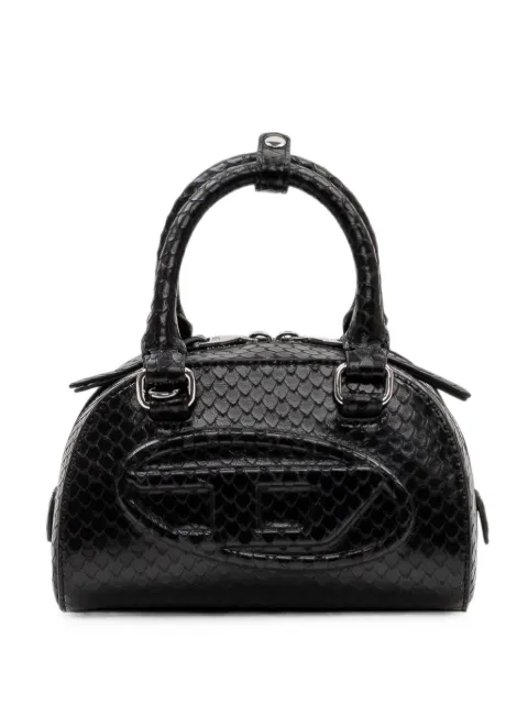 Diesel 1DR Dome-small bowling bag in snake-effect leather