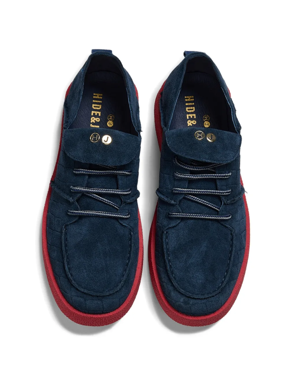 Hide&Jack textured platform sneakers Blauw