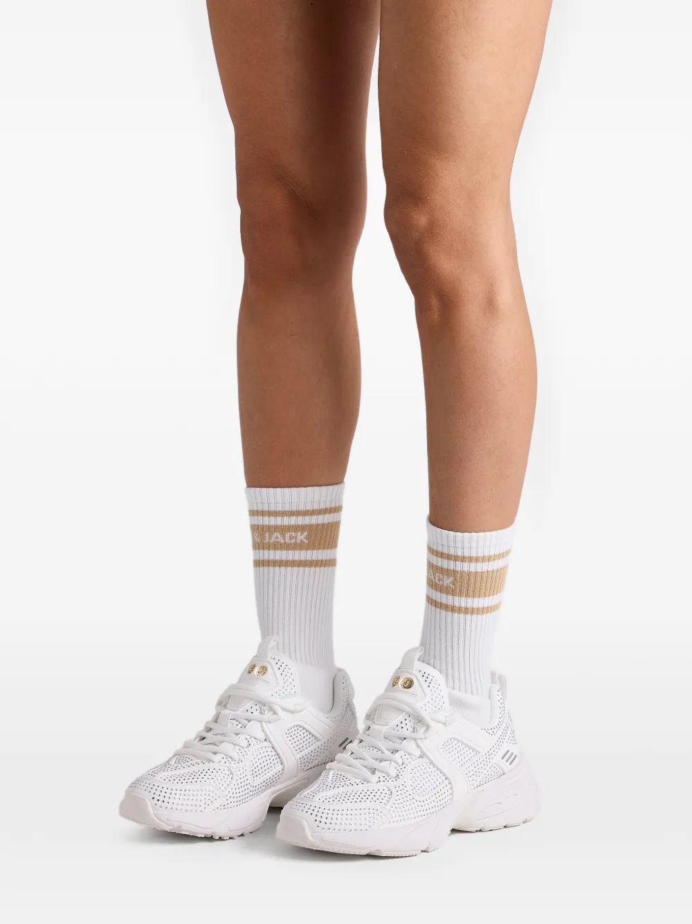 Hide&Jack Sneakers verfraaid met kristallen Wit