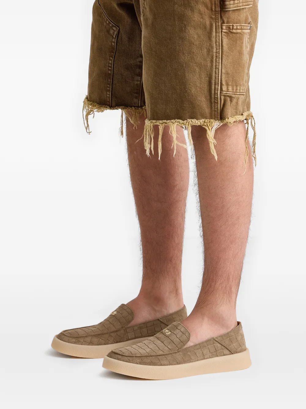 Hide&Jack Loafers met krokodillen-reliëf Beige