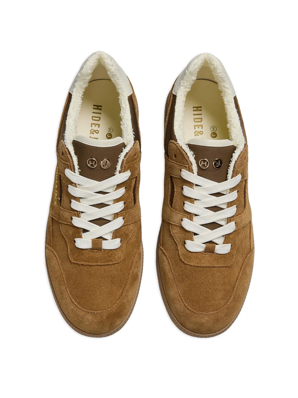 Hide&Jack Shaggy sneakers met vlakken Bruin