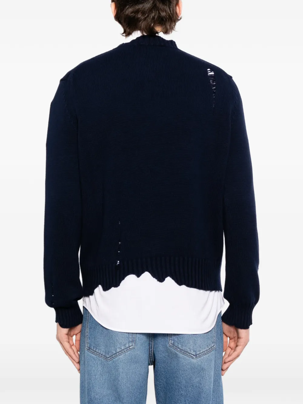 skull-distressed sweater