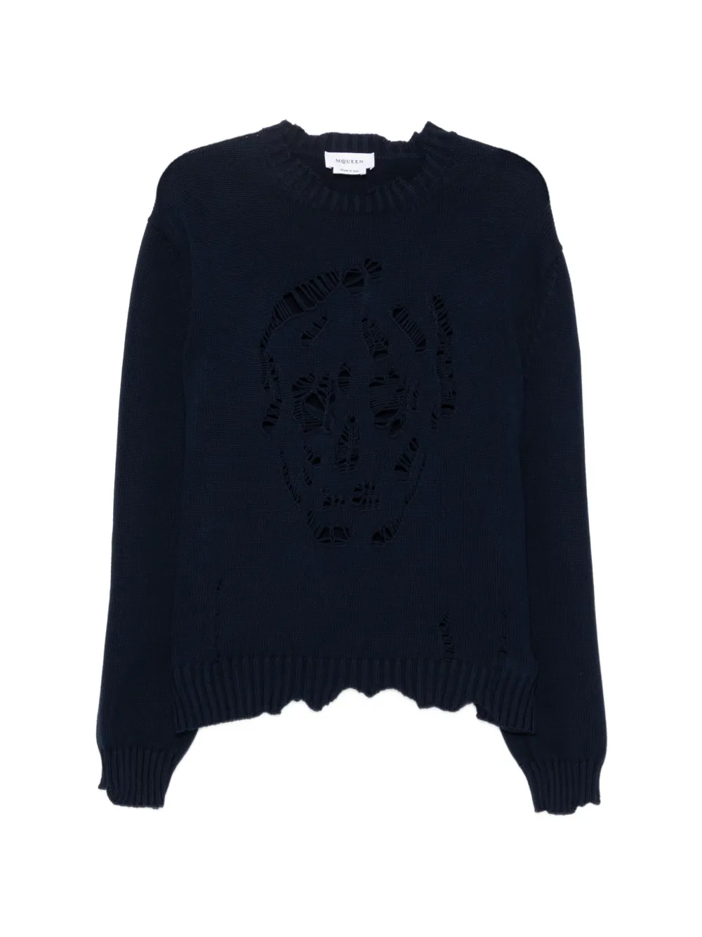 Alexander McQueen skull-distressed sweater - Blue