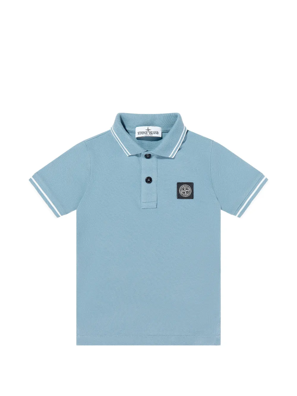 Stone Island Junior logo-patch polo shirt - Blu