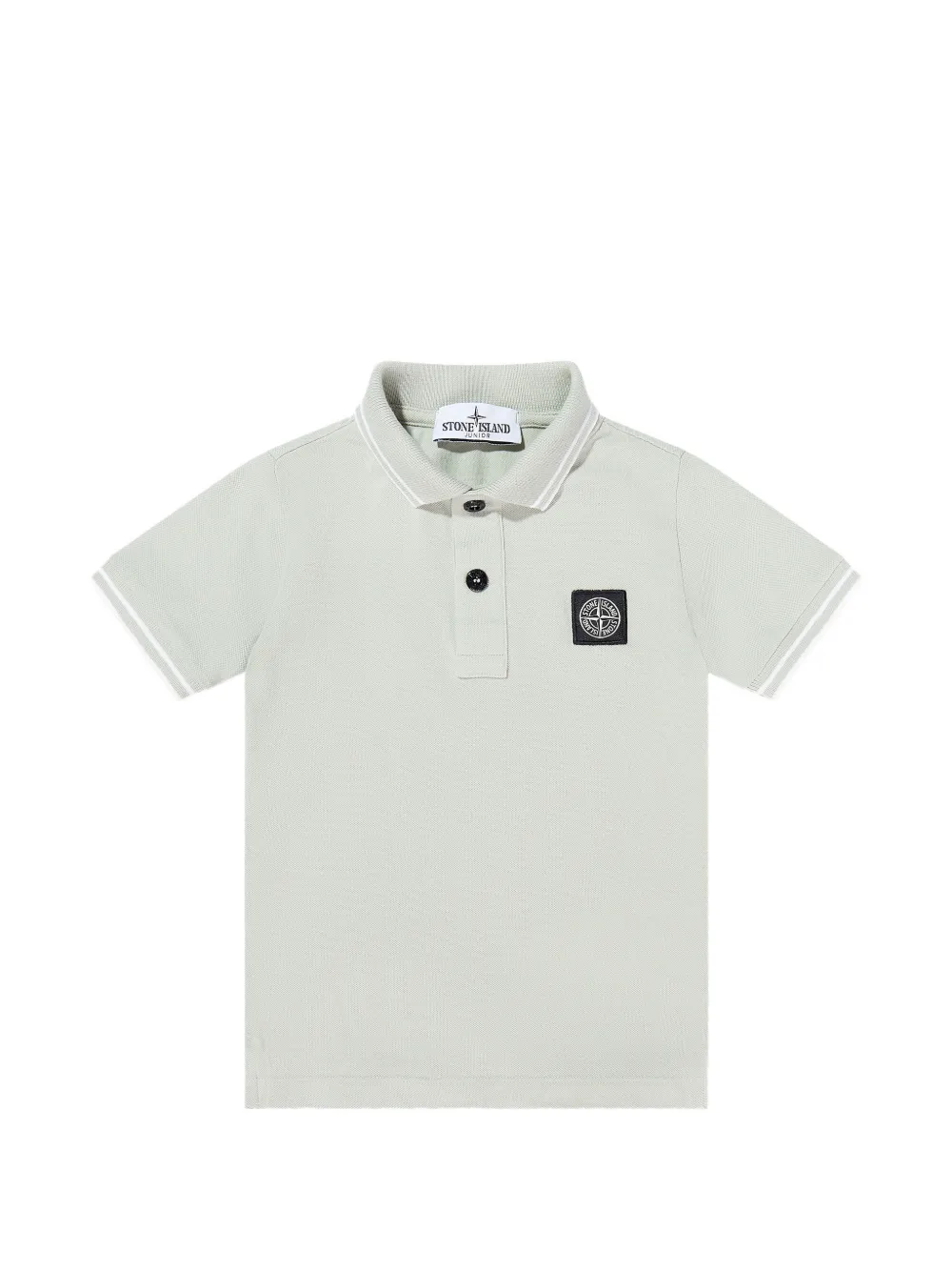 Stone Island Junior logo-patch polo shirt - Grigio