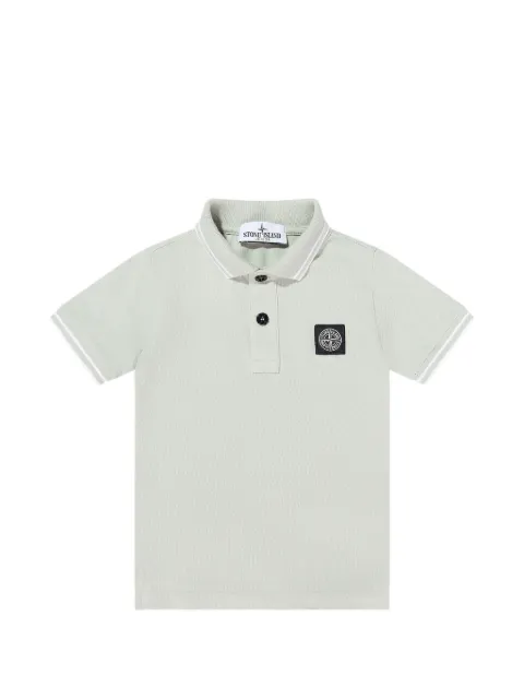 Stone Island Junior Camisa polo com patch de logo