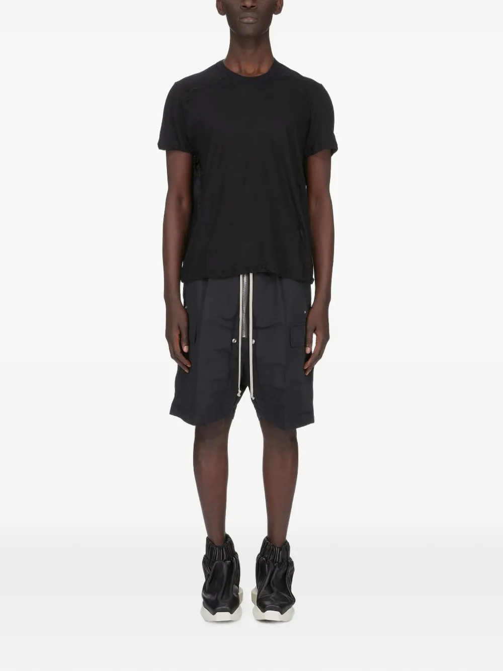Rick Owens Short Level T-shirt Zwart