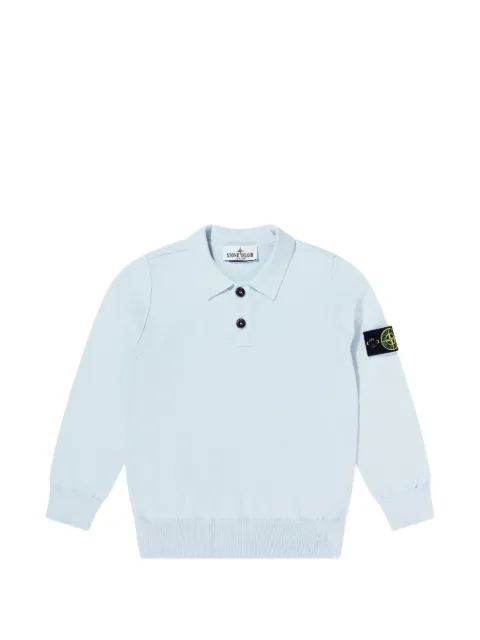 Stone Island Junior polo boutonné à poche poitrine