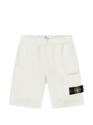 Stone Island Junior ロゴパッチ ショートパンツ | ニュートラル