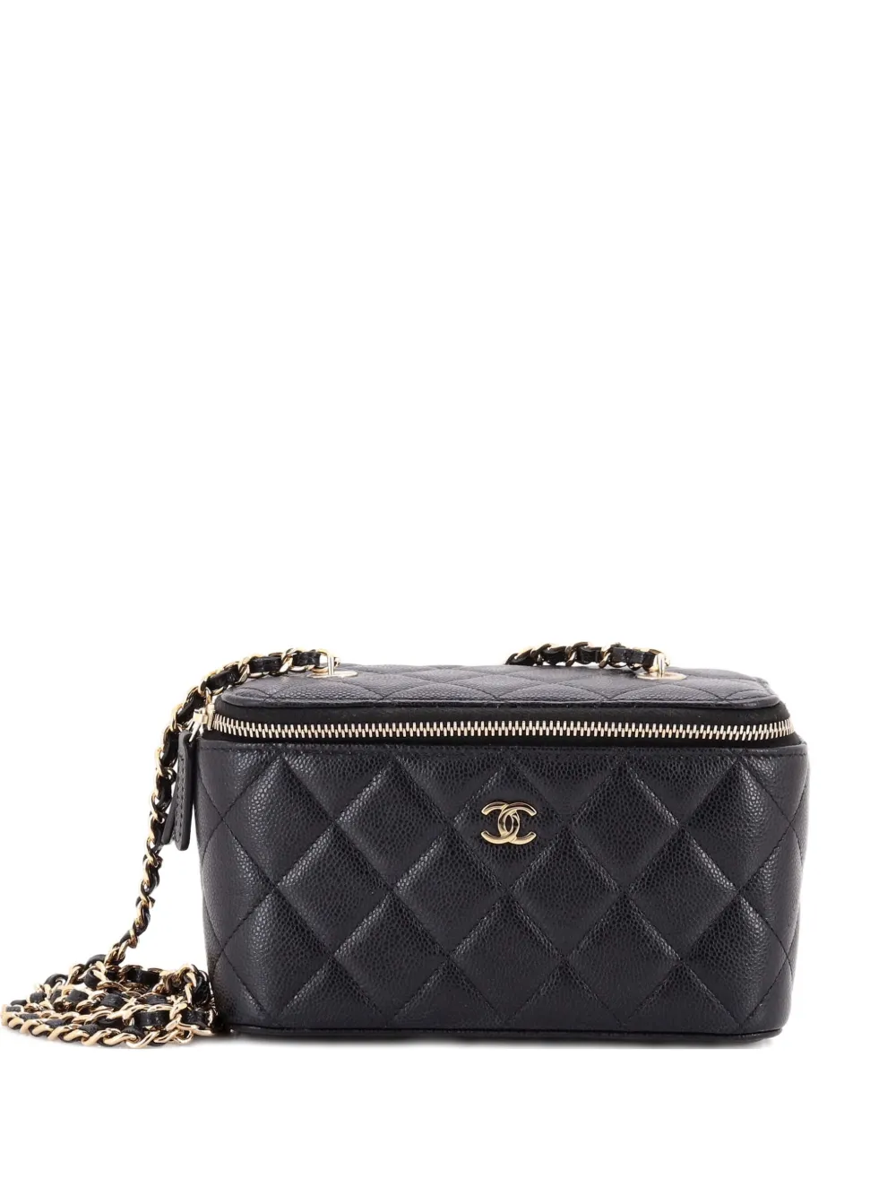 CHANEL Pre-Owned Classic Vanity Case with Chain Quilted Caviar Small crossbody bag - Nero