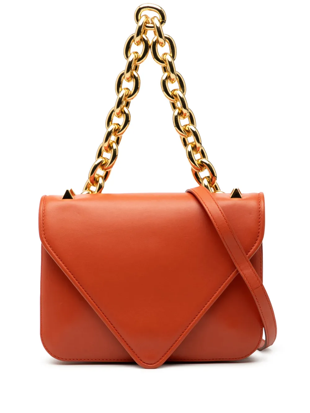 Bottega Veneta Pre-Owned 2012-2025 Small Leather Mount Envelope Chain Bag satchel - Arancione