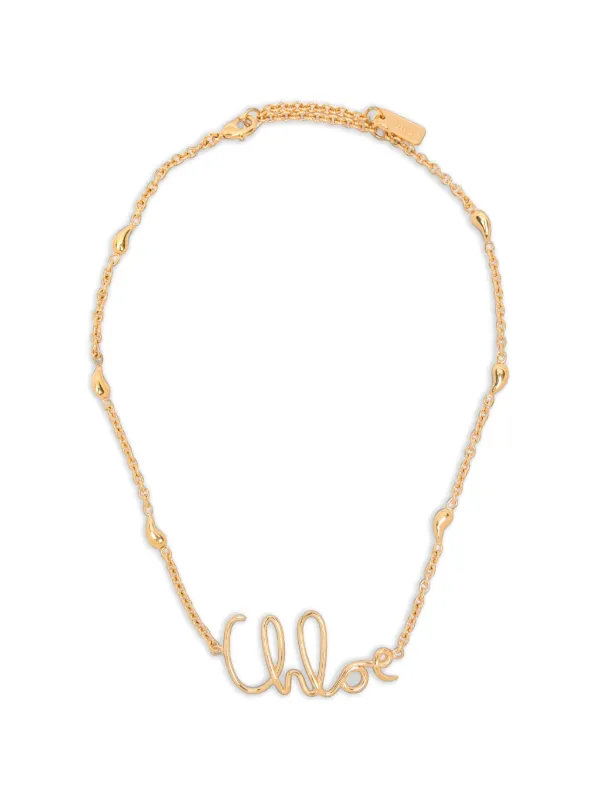 Chloé ロゴプレート チェーンネックレス | ゴールドトーン | FARFETCH JP