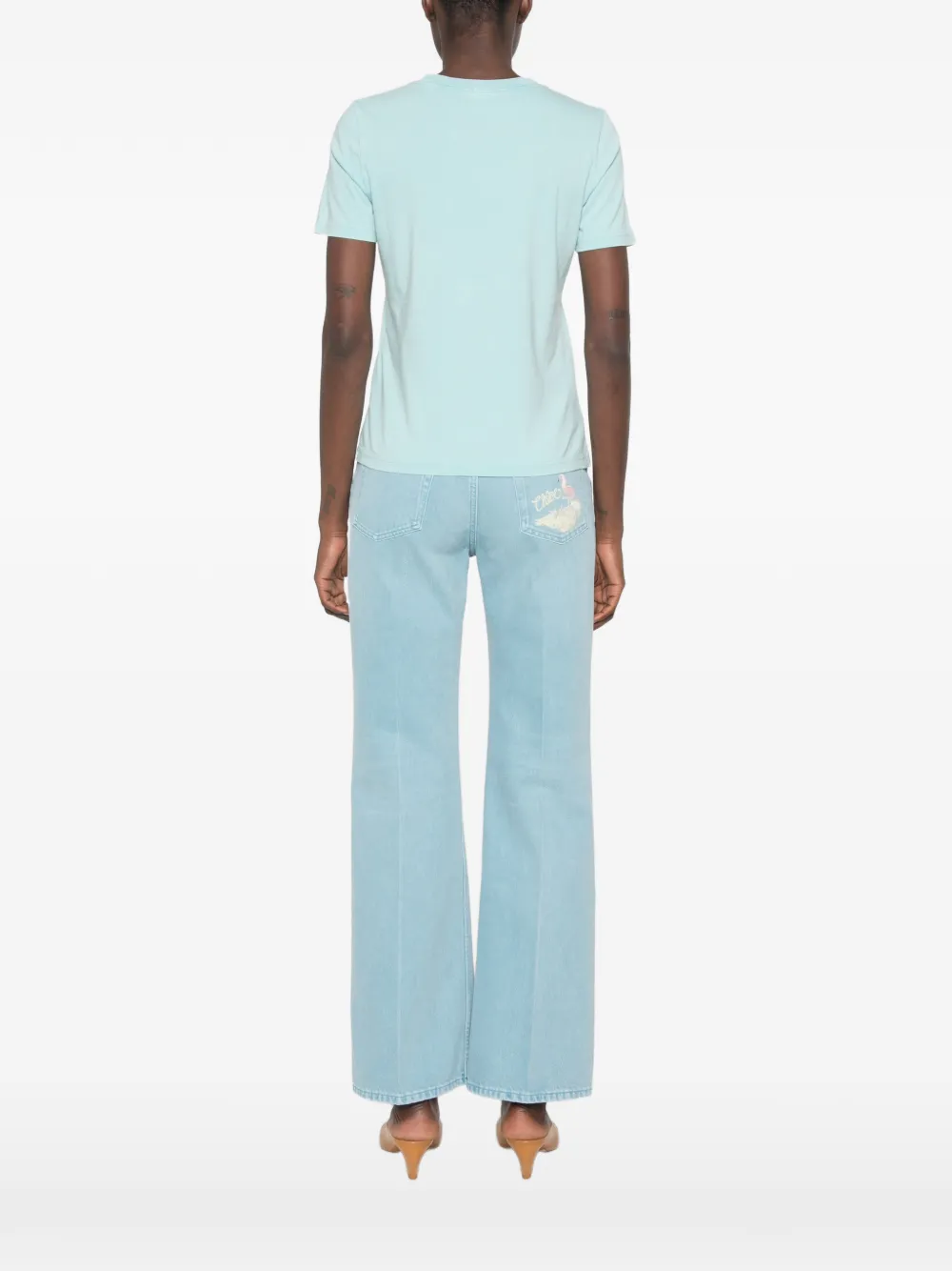 Chloé T-shirt met bloemen-print Blauw