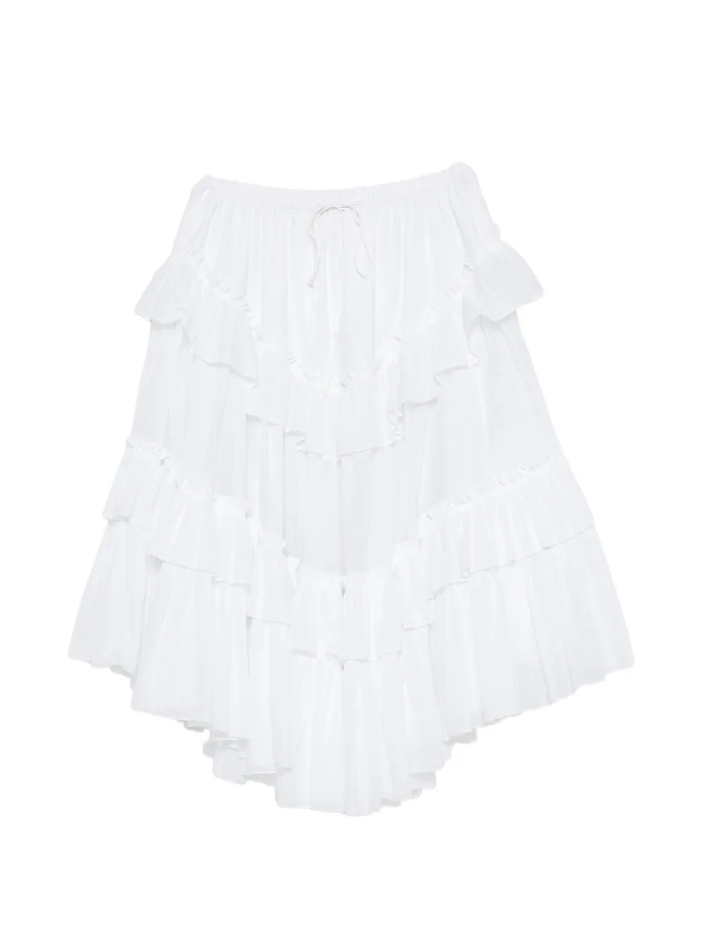 Chloé ruffled-trim tiered midi skirt - Weiß
