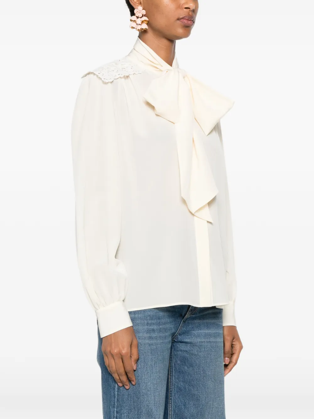  Chloé Blusa Con Paneles De Encaje - Neutro 