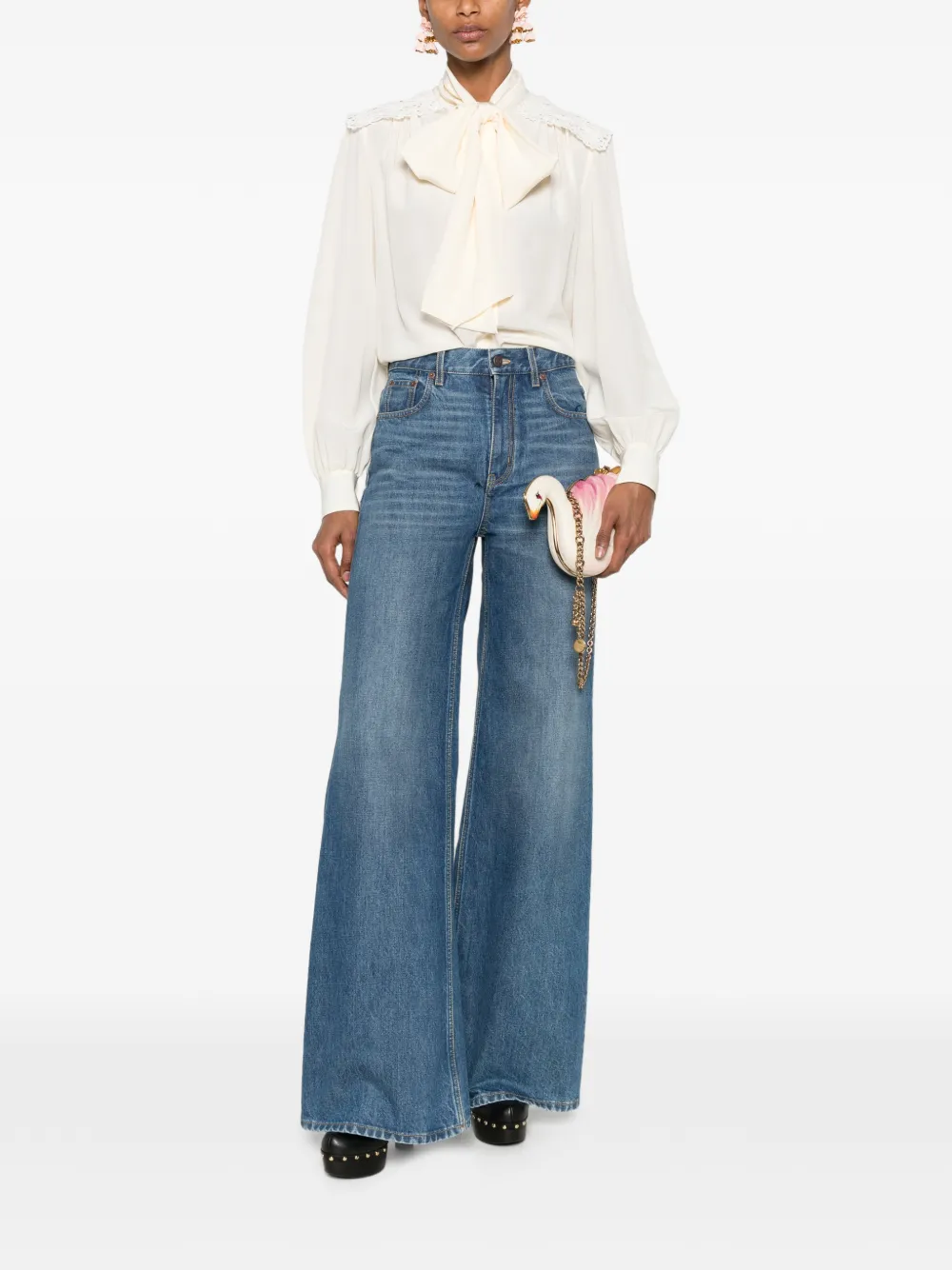  Chloé Blusa Con Paneles De Encaje - Neutro 