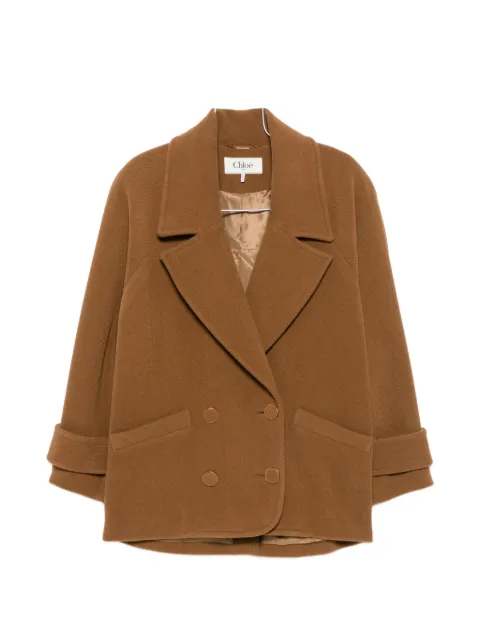 Chloé double-breasted herringbone coat