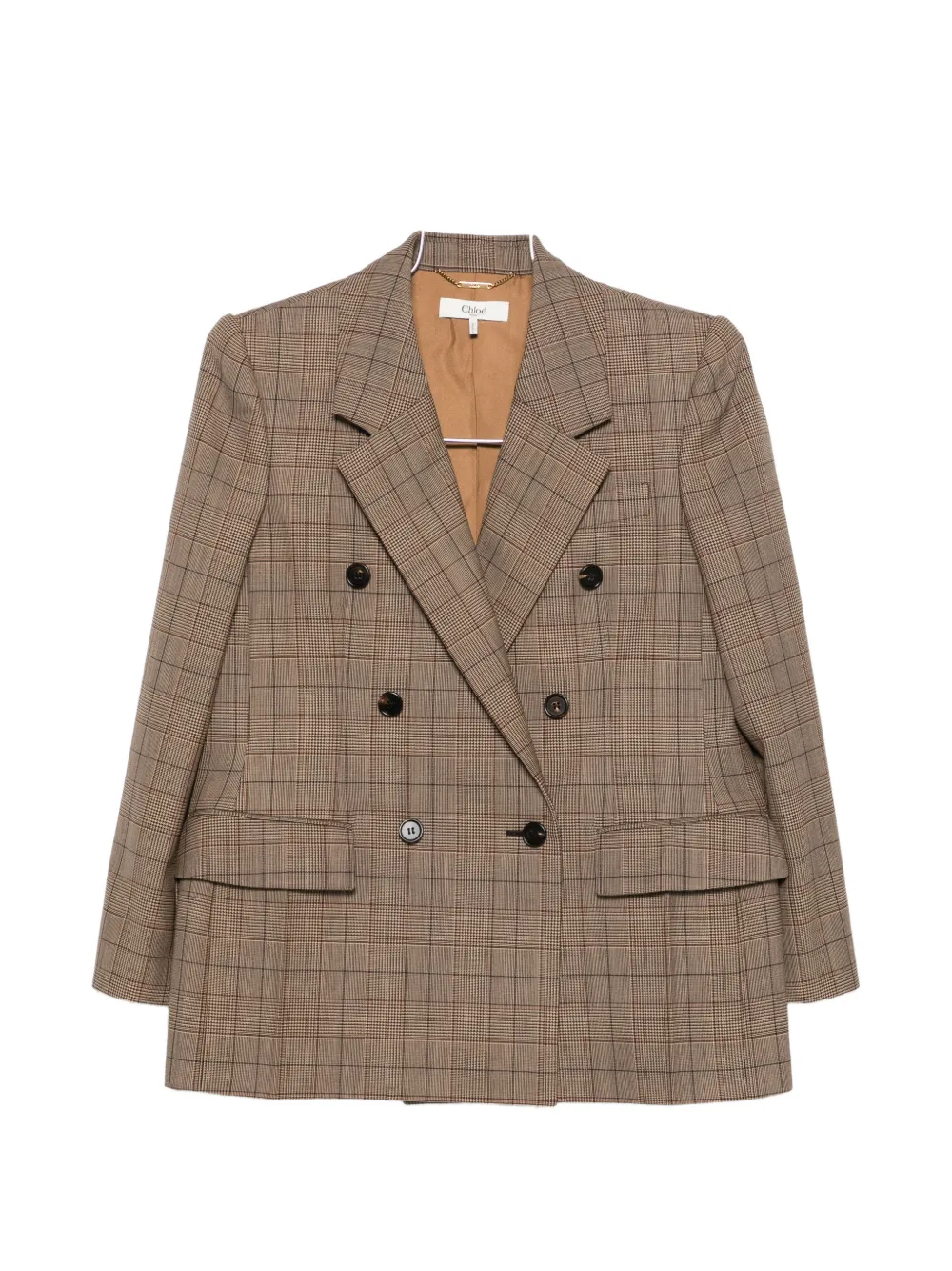 Chloé double-breasted check jacket - Braun