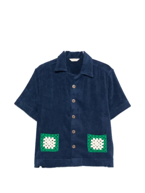 TERRY PUESTO crochet-trim-detail shirt