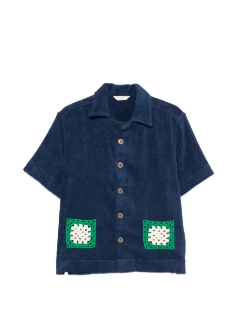 TERRY PUESTO camisa con ribete de crochet