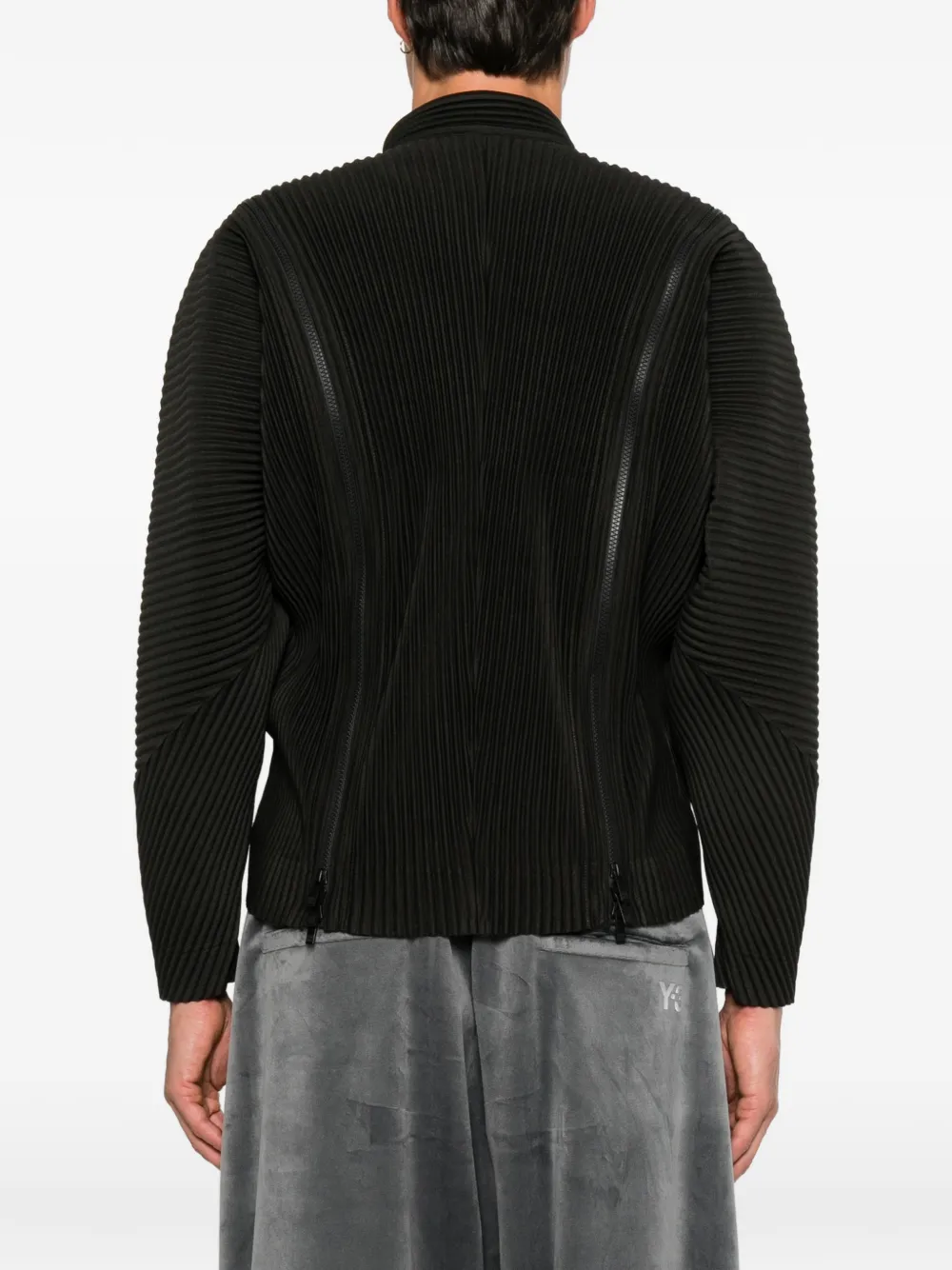 Homme Plissé Issey Miyake Geplooid jack met ritsdetail Zwart