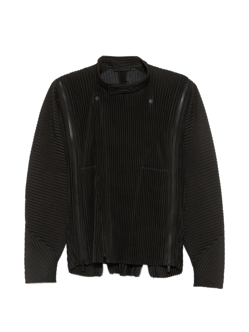 Homme Plissé Issey Miyake zip-detail pleated jacket - Nero