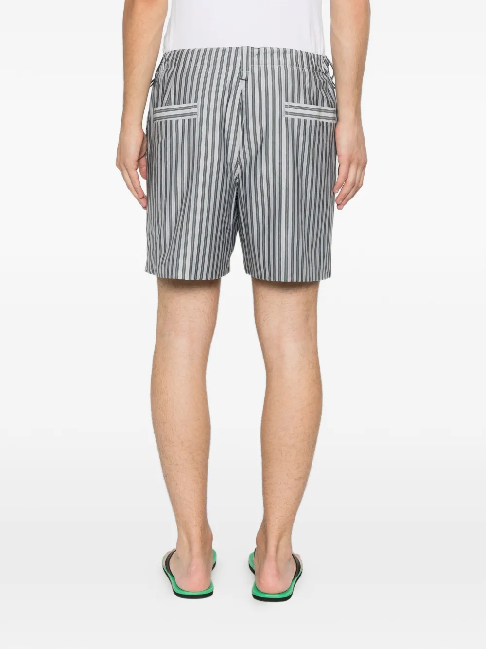 Homme Plissé Issey Miyake Gestreepte jersey shorts Blauw