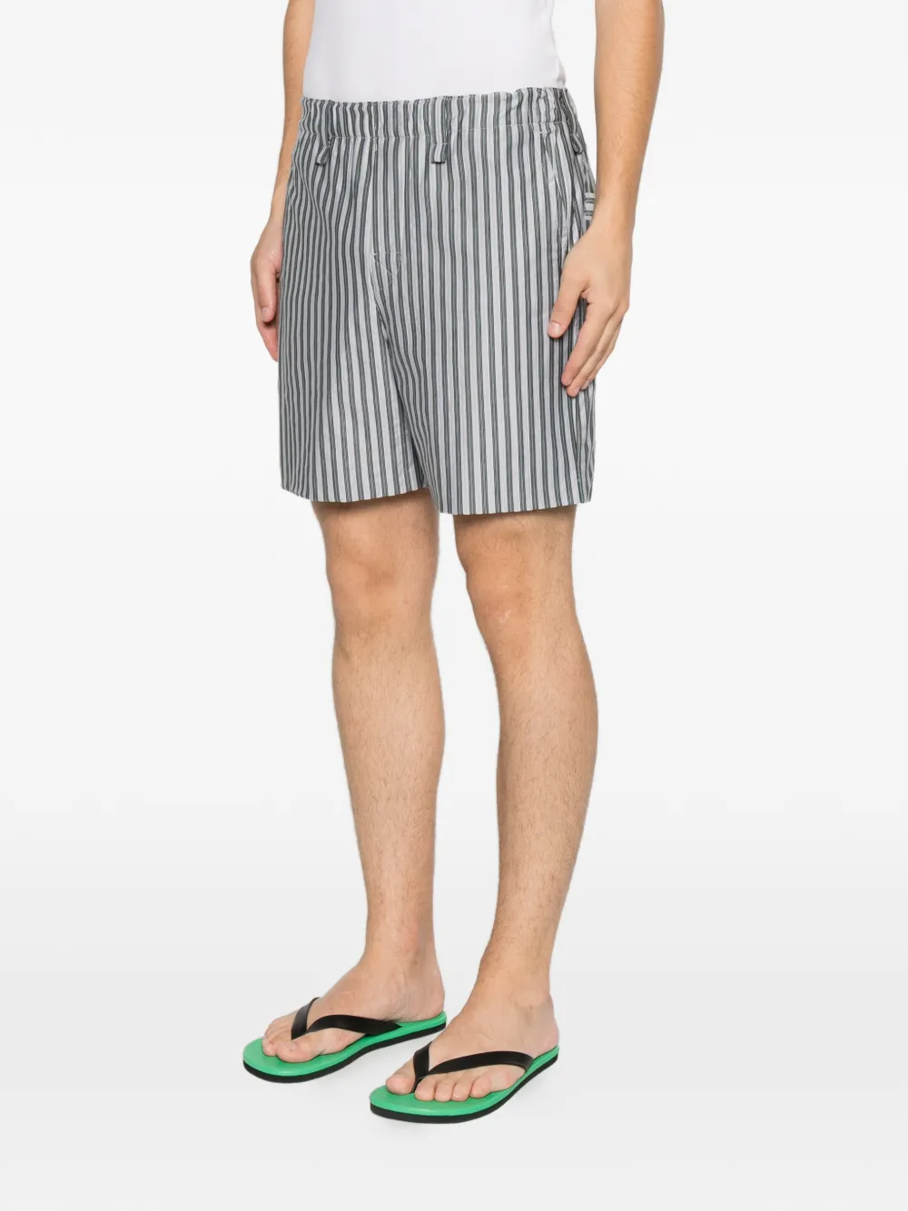 Homme Plissé Issey Miyake Gestreepte jersey shorts Blauw
