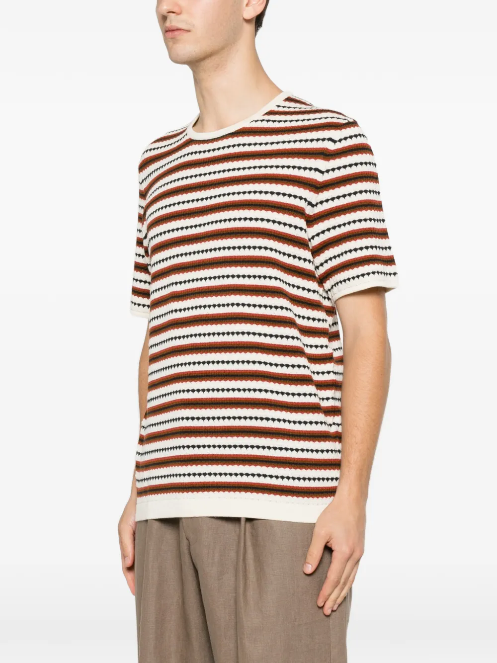 NN07 Bari 6686 gestreept T-shirt Beige