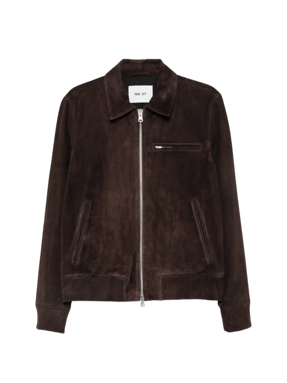 NN07 Owen zip-fastening leather jacket - Marrone