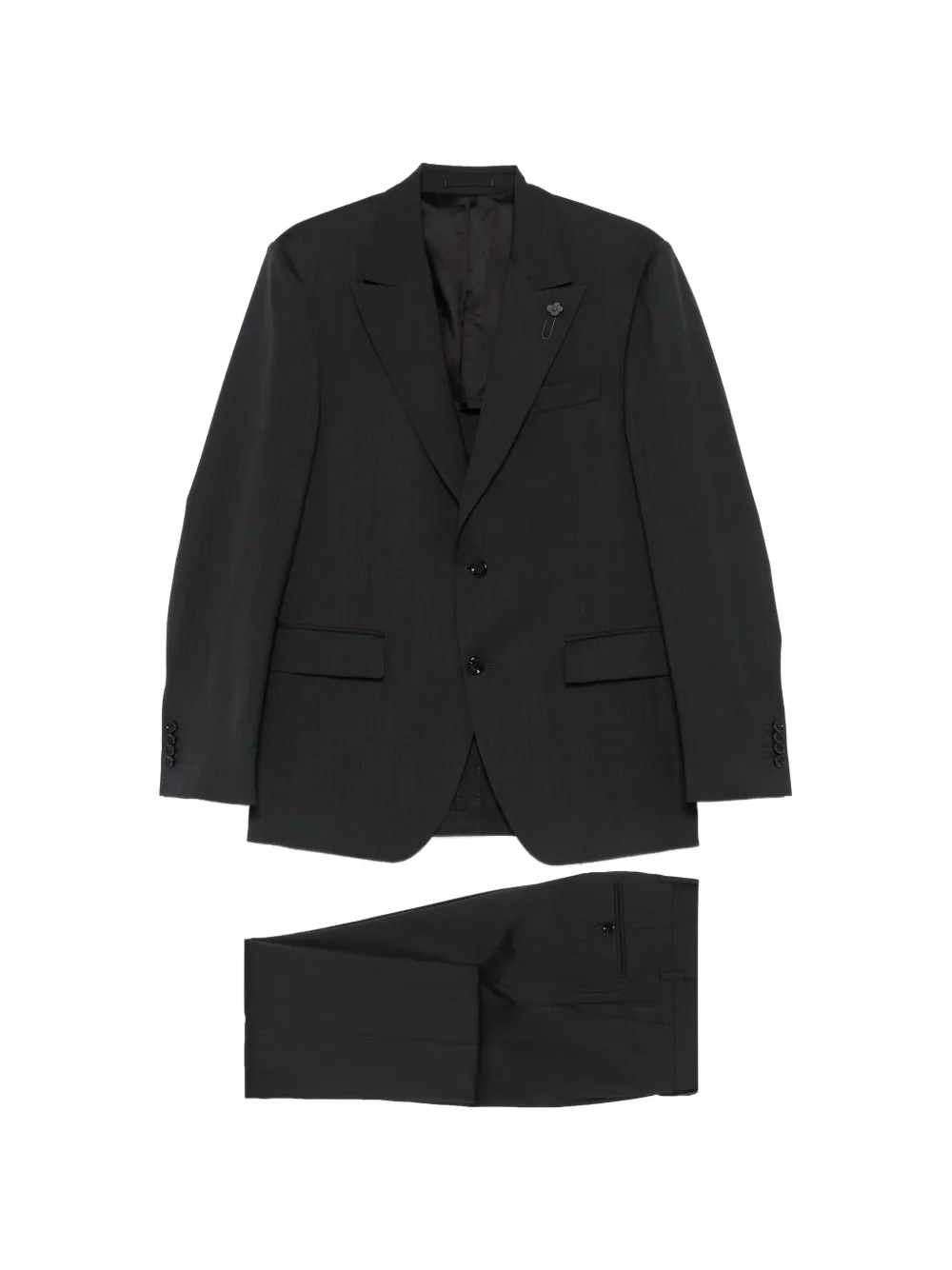 Lardini logo-detail single-breasted suit - Grigio