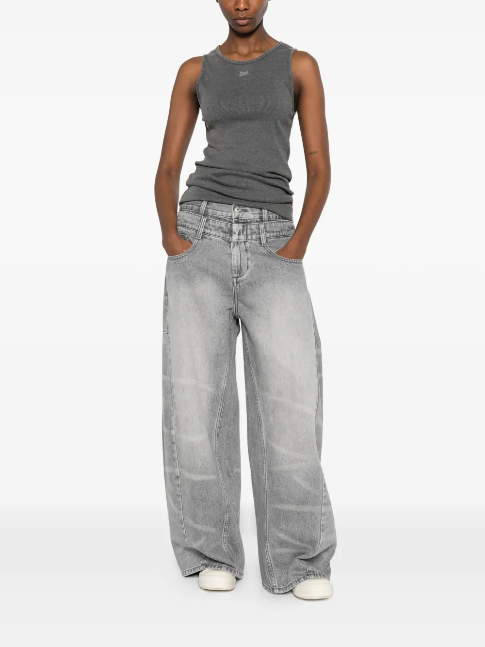  Erl Ribbed Top - Grey 