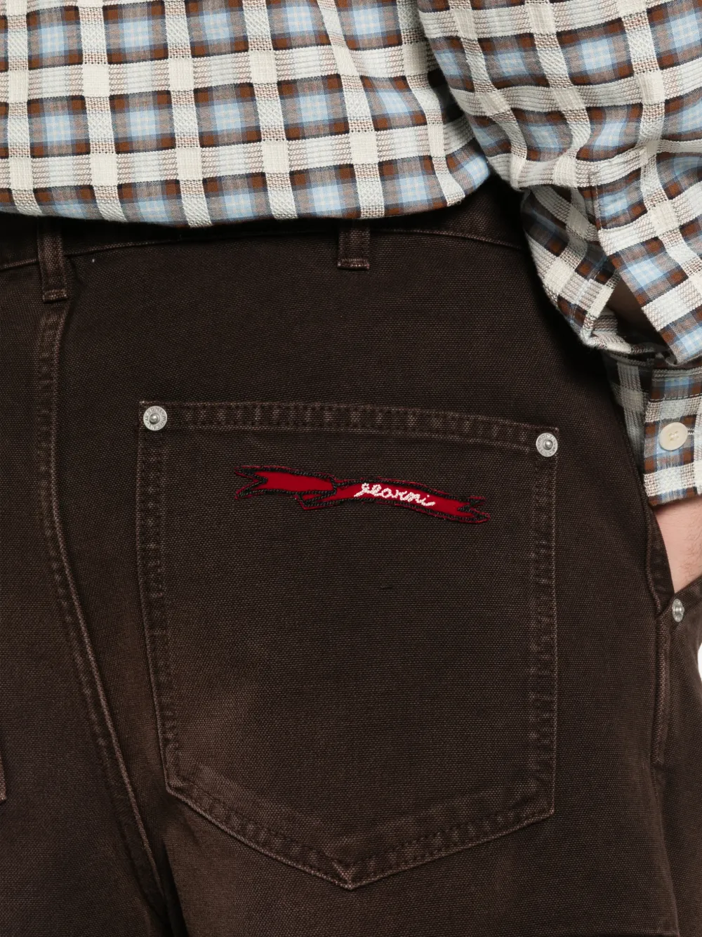 Marni Jeans met borduurwerk Bruin