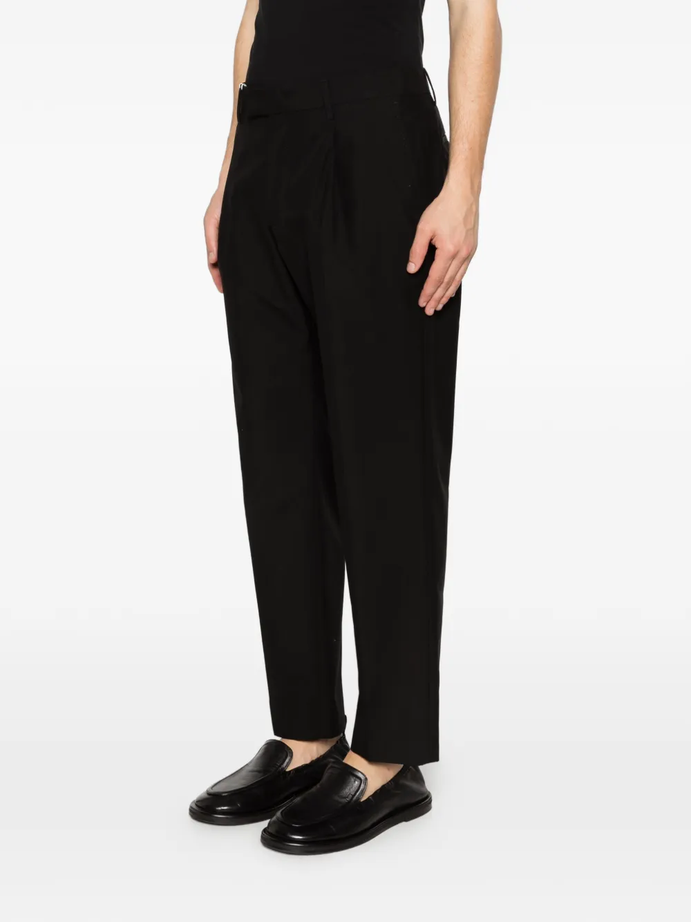  Greyed Albert Pleated Trousers - Black 