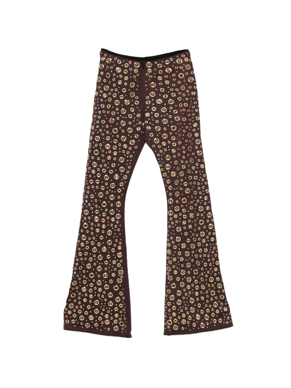Oséree embellished flared trousers - Marrone